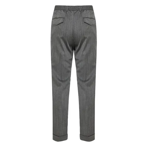 Wool Drawstring Pants with Pockets - Barba - Modalova