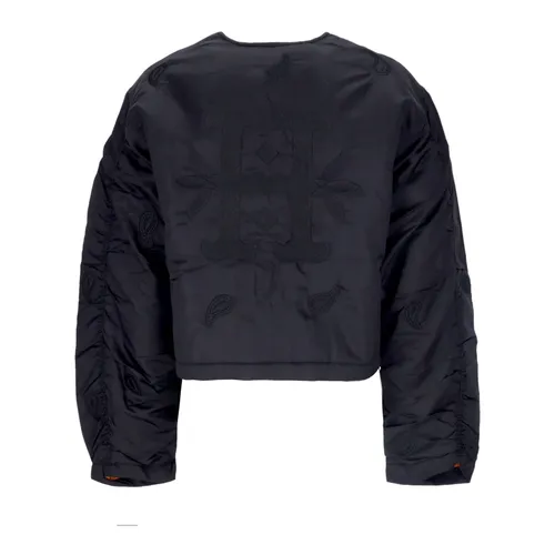 Paisley Satin Bomber Jacket Black - HUF - Modalova