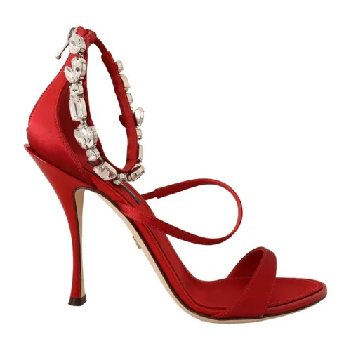 Red Crystal Sandals - Dolce & Gabbana - Modalova