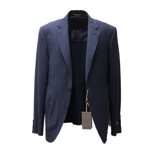 Wool Stretch Jacket - Canali - Modalova
