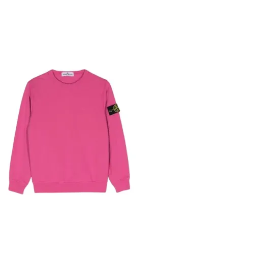 Crew Neck Sweatshirt with Logo Patch - Stone Island - Modalova