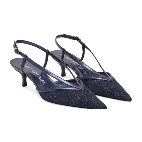 Sparkle Mesh Slingback Heeled Mule - Stuart Weitzman - Modalova