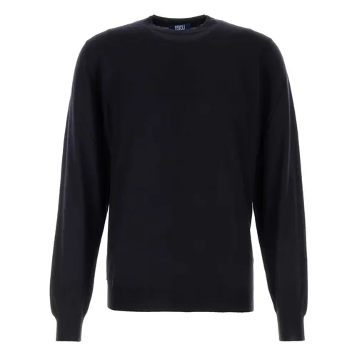 Wool Sweater in Argyle Style - Fedeli - Modalova