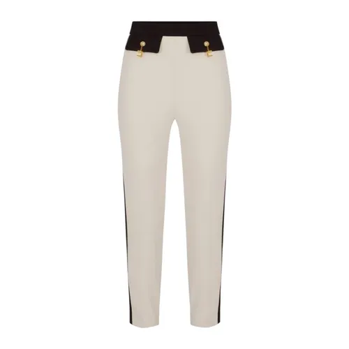 Two-colour Trousers in Double-layer Crepe Fabric - Elisabetta Franchi - Modalova