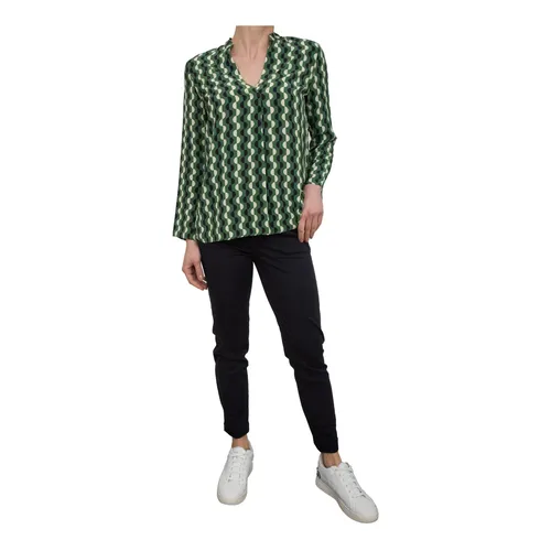 Printed Green Long Sleeve Blouse - Nenette - Modalova