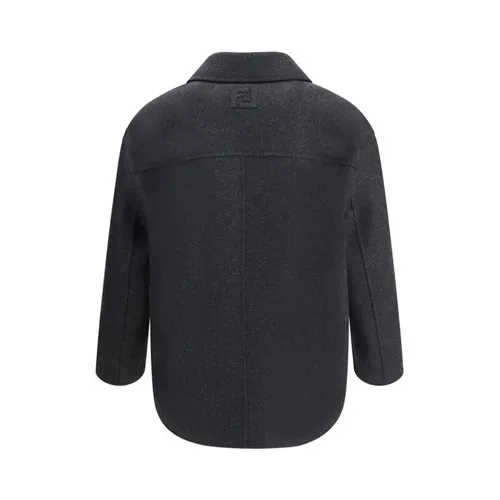 Wool Felt Double-Breasted Caban Coat - Fendi - Modalova