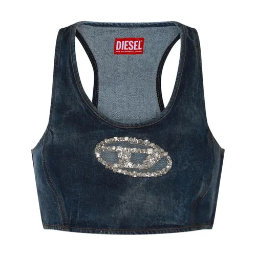 Top sin mangas de mezcla de algodón azul - Diesel - Modalova