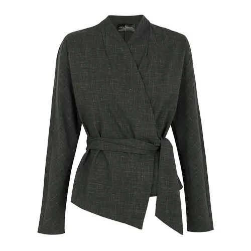 Time, green jacquard wrap jacket - Cortana - Modalova