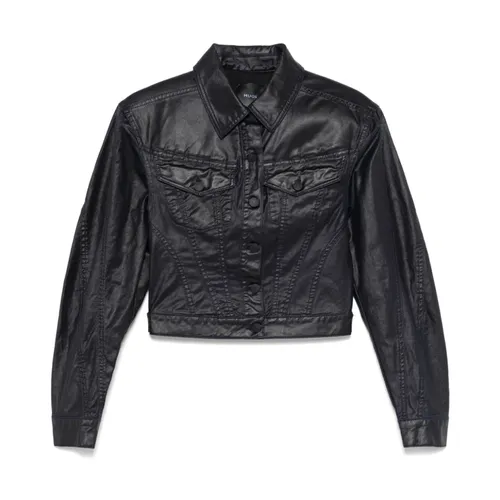 Waxed Denim Jacket - Mugler - Modalova