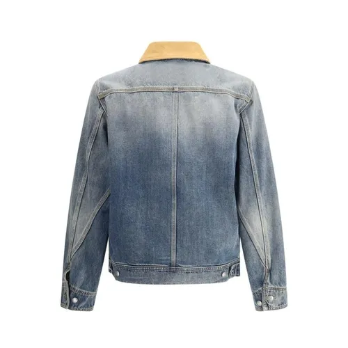 Luxury Denim Jacket with Suede Collar - Alexander McQueen - Modalova