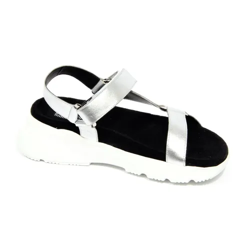 Silver Leather Sandal - Hogan - Modalova