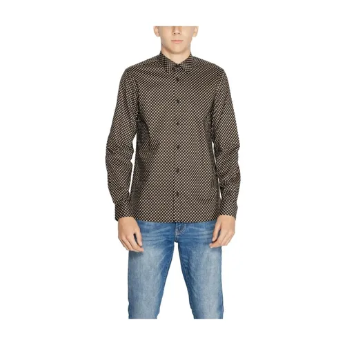 Brown Geometric Print Cotton Shirt - Antony Morato - Modalova