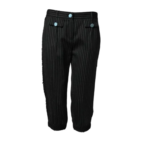 Wool Striped Cropped Trouser Pants - Dolce & Gabbana - Modalova