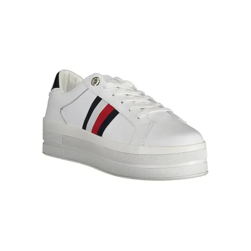 White Polyester Sneaker with Contrasting Details - Tommy Hilfiger - Modalova