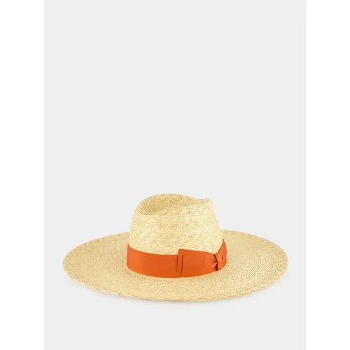 Handcrafted Wide Brim Hat Orange - Borsalino - Modalova