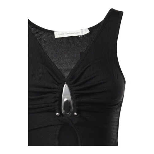 Crystal Pendant Open Twist Tank - Christopher Esber - Modalova