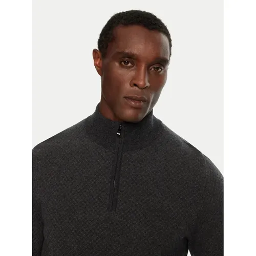 Black Wool Half-Zip Sweater - Hugo - Modalova