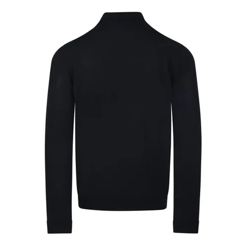 Black Merino Wool Knit Sweater - Roberto Collina - Modalova