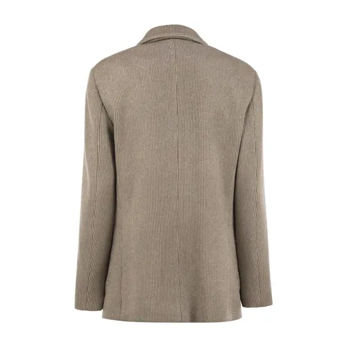 Blazer monopetto a righe - Brunello Cucinelli - Modalova
