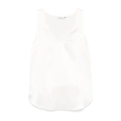 White Silk Sleeveless Top - Max Mara - Modalova