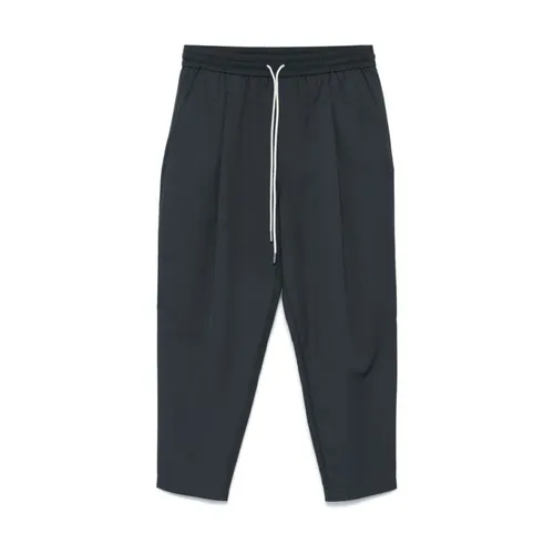 Dark Grey Elasticated Drawstring Cropped Pants - Drole de Monsieur - Modalova