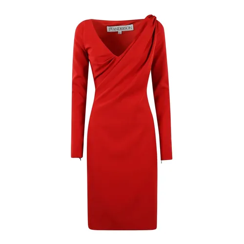 V-Neck Drape Dress - JW Anderson - Modalova