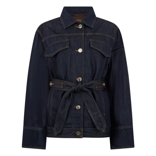 Belted Denim Jacket - Moorer - Modalova
