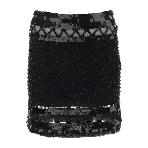Minifalda de malla adornada - Alberta Ferretti - Modalova