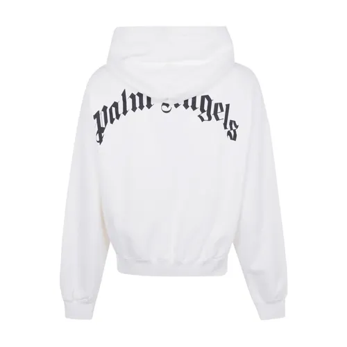 White Logo Print Sweater - Palm Angels - Modalova
