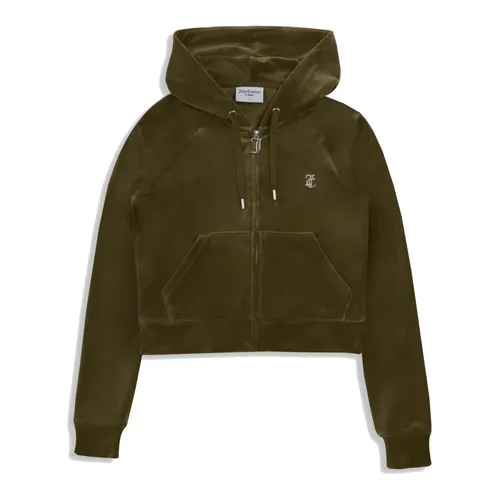 Velvet Hoodie with Rhinestone Logo - Juicy Couture - Modalova