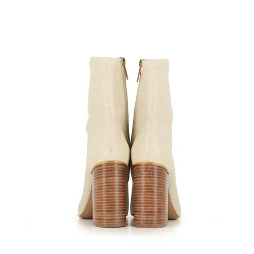 Beige Leather Zip Boots - Chloé - Modalova