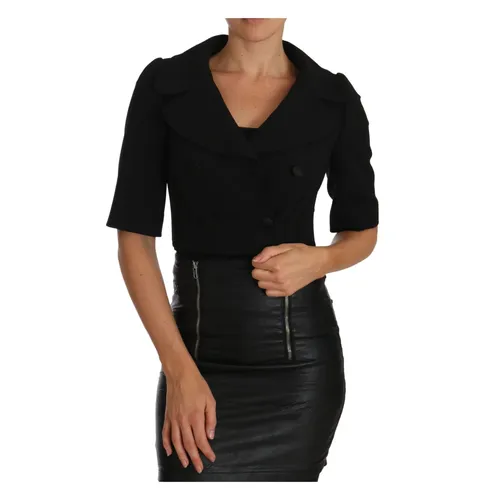 Elegant Black Wool Short Blazer - Dolce & Gabbana - Modalova