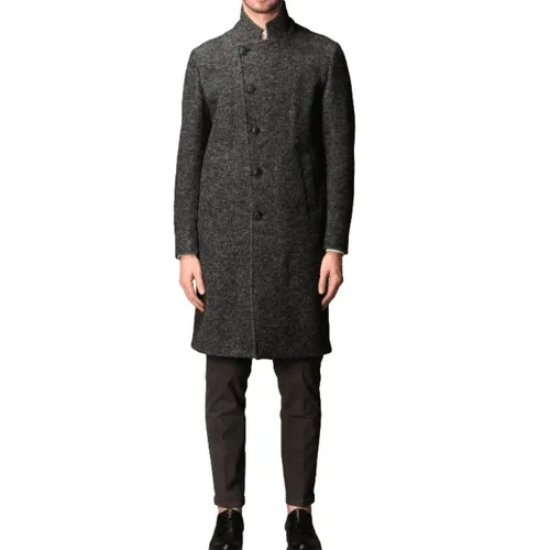 Elegant Anthracite Wool Coat - Armani - Modalova