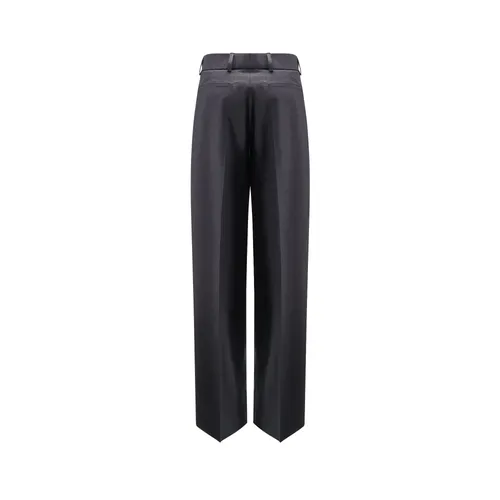 Embroidered Wide Leg Wool Trousers - Gucci - Modalova