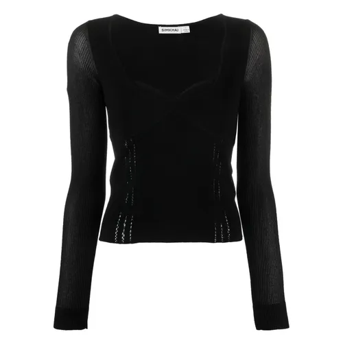 Elegant Black Viscose Blouse - Simkhai - Modalova