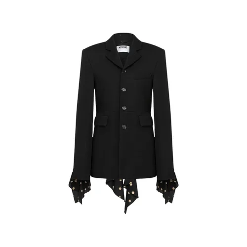 Polka Dots wool blend diagonal jacket - Moschino - Modalova