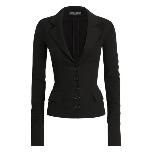 Single-breasted wool canvas jacket - Dolce & Gabbana - Modalova
