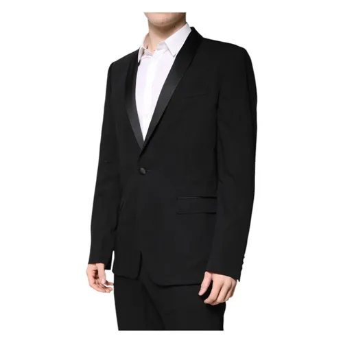 Black Wool Single Breasted Suit - Dolce & Gabbana - Modalova
