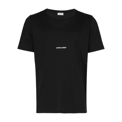 Black T-shirt with Logo Detail - Saint Laurent - Modalova