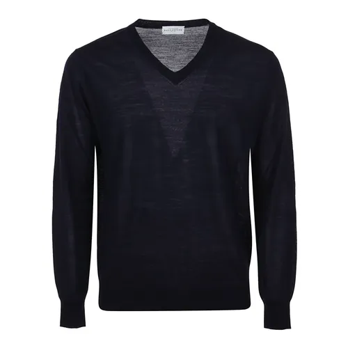 Navy V Neck Pullover Sweater - Ballantyne - Modalova