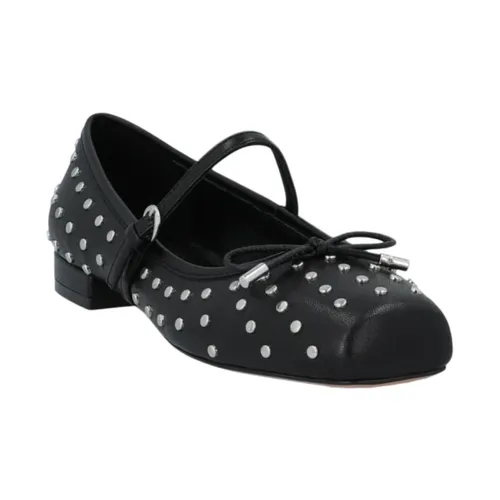 Black studded square toe ballet flats - Bruno Premi - Modalova