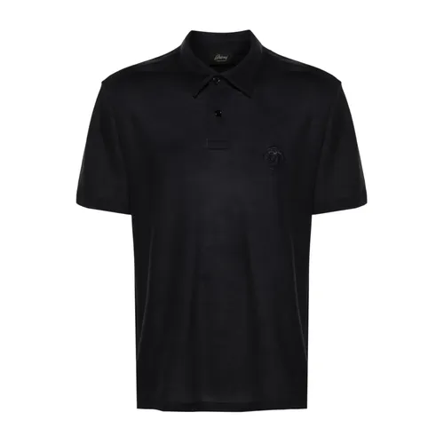 Midnight Blue Embroidered Logo Polo - Brioni - Modalova