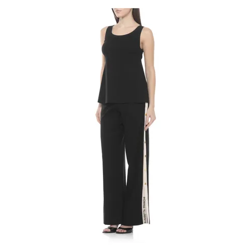 Button Stripe Trousers - Elisabetta Franchi - Modalova