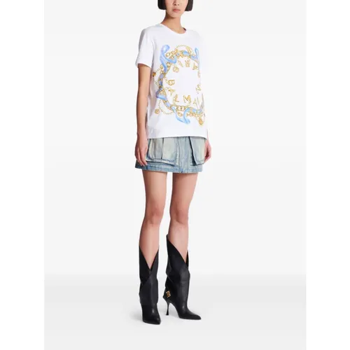 Paris Chain Print T-shirt - Balmain - Modalova