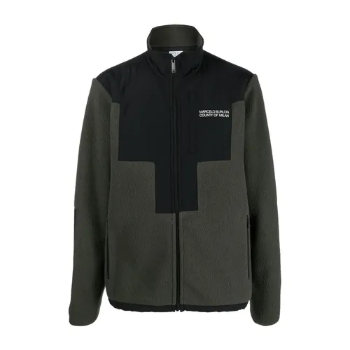 Logo-print zip-fastening jacket - Marcelo Burlon - Modalova
