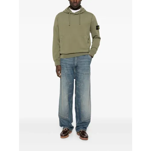 Logo Cotton Hoodie - Stone Island - Modalova