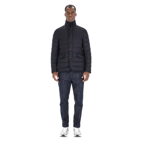 Blue Wool Cashmere Down Jacket - Moorer - Modalova