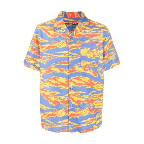 Graphic Print Camp Collar Shirt - Maharishi - Modalova