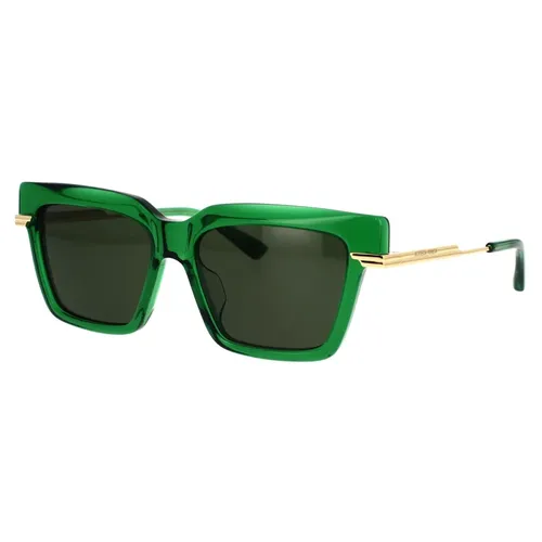 Minimalist Sunglasses Green Rectangular Frame - Bottega Veneta - Modalova