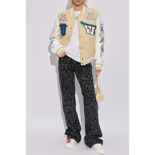 Patterned Jeans - Off White - Modalova